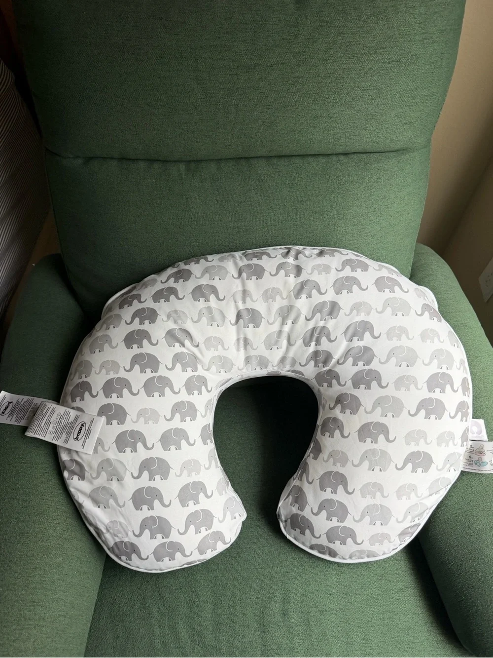 Boppy Nursing Pillow Gray Elephant Print
